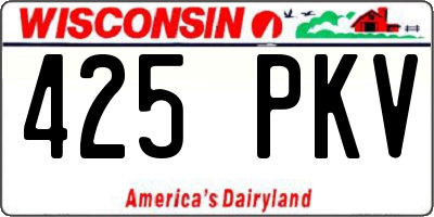 WI license plate 425PKV