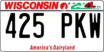 WI license plate 425PKW