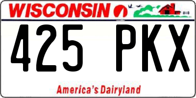 WI license plate 425PKX