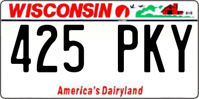 WI license plate 425PKY