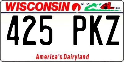 WI license plate 425PKZ