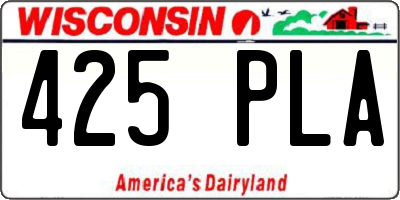 WI license plate 425PLA
