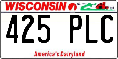 WI license plate 425PLC