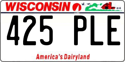 WI license plate 425PLE