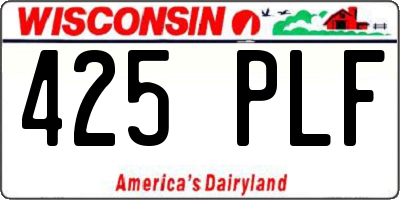 WI license plate 425PLF