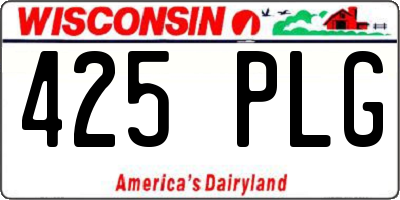 WI license plate 425PLG