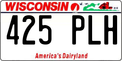 WI license plate 425PLH