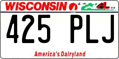 WI license plate 425PLJ