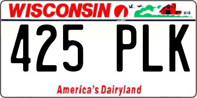 WI license plate 425PLK