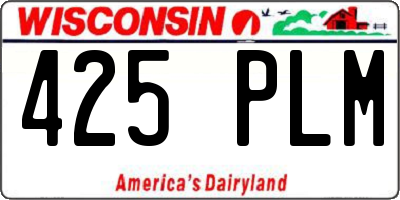 WI license plate 425PLM