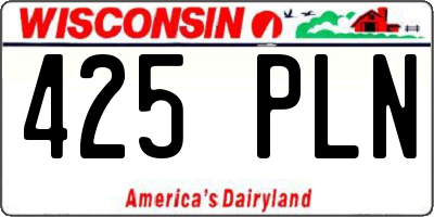 WI license plate 425PLN