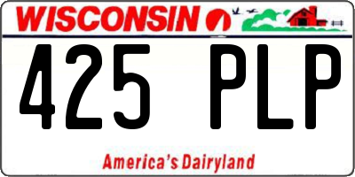 WI license plate 425PLP