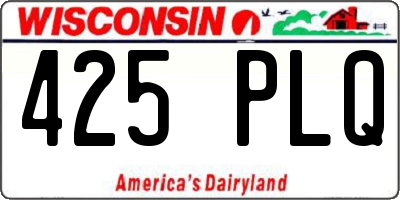 WI license plate 425PLQ
