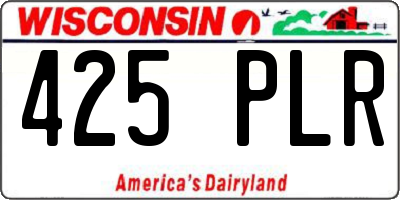 WI license plate 425PLR
