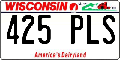 WI license plate 425PLS