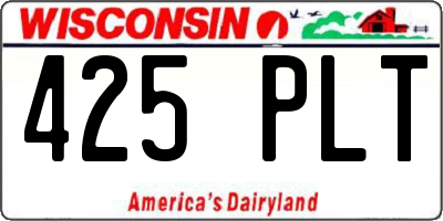 WI license plate 425PLT