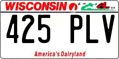 WI license plate 425PLV