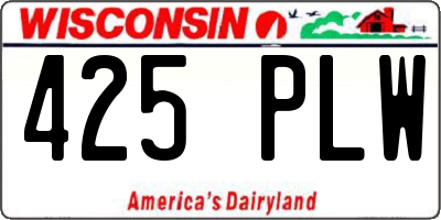 WI license plate 425PLW