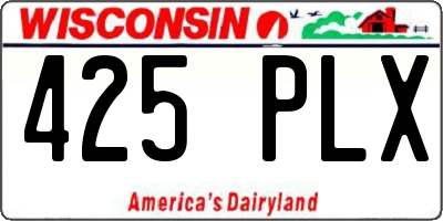 WI license plate 425PLX