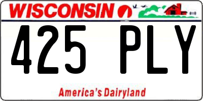WI license plate 425PLY