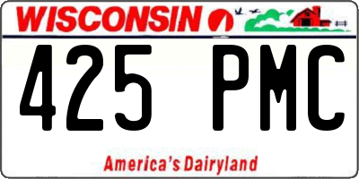 WI license plate 425PMC