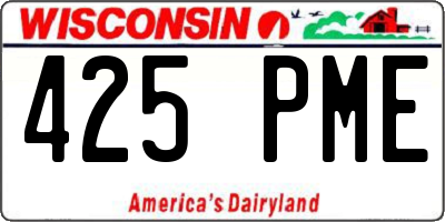WI license plate 425PME