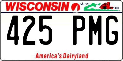 WI license plate 425PMG