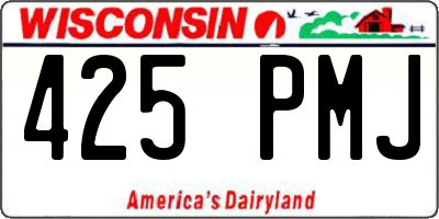 WI license plate 425PMJ