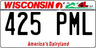 WI license plate 425PML
