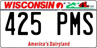 WI license plate 425PMS