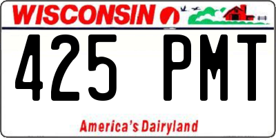 WI license plate 425PMT