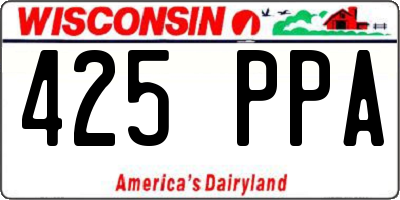 WI license plate 425PPA