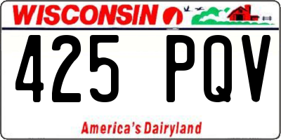 WI license plate 425PQV