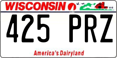 WI license plate 425PRZ