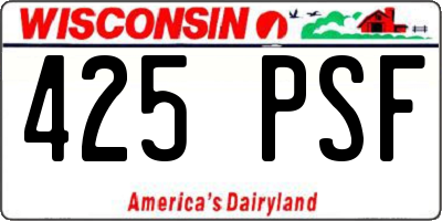 WI license plate 425PSF