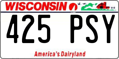 WI license plate 425PSY