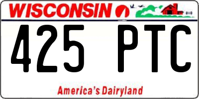WI license plate 425PTC