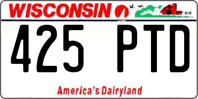 WI license plate 425PTD