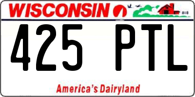 WI license plate 425PTL