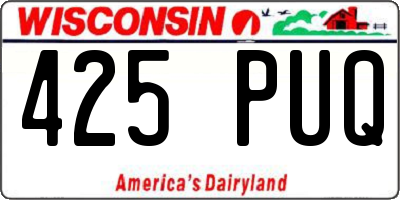 WI license plate 425PUQ