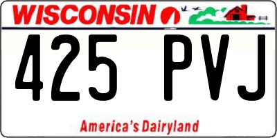 WI license plate 425PVJ