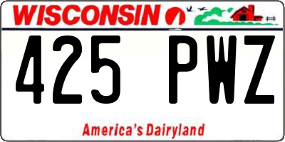 WI license plate 425PWZ