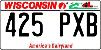 WI license plate 425PXB