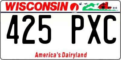 WI license plate 425PXC