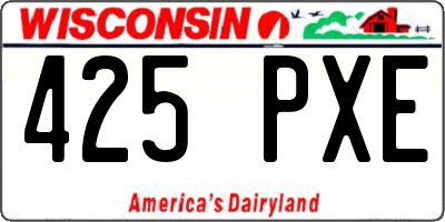 WI license plate 425PXE