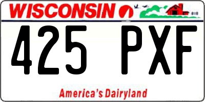 WI license plate 425PXF