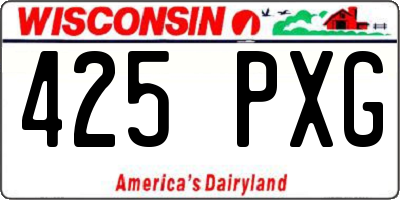 WI license plate 425PXG