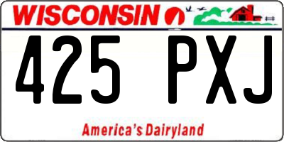 WI license plate 425PXJ
