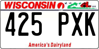 WI license plate 425PXK