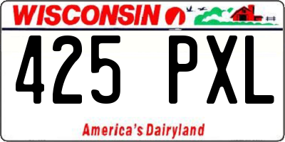 WI license plate 425PXL